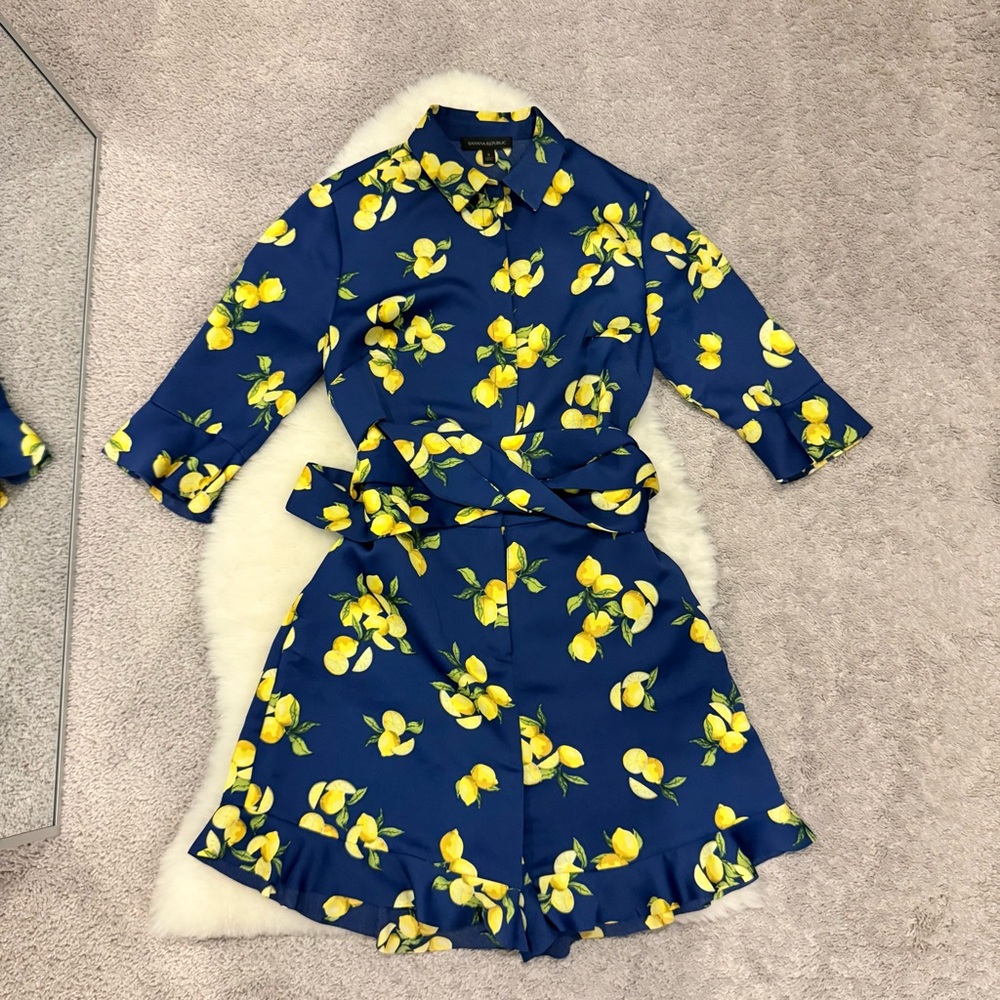 Banana Republic romper Navy with Lemon Print
